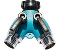 Dual Outlet Hose Adaptor (2 / Plastic / Metal - Blue and Black)