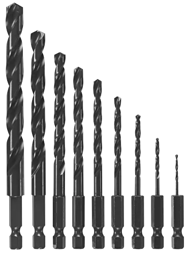 IMPACT TOUGH™ BLACK OXIDE DRILL BIT SETS - 9 PIECE