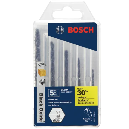 IMPACT TOUGH™ BLACK OXIDE DRILL BIT SETS - 5 PACK